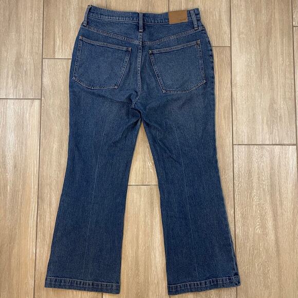 Madewell Perfect Vintage Flare Crop Jeans Women’s 30 High Rise Dark Wash - Picture 2 of 13